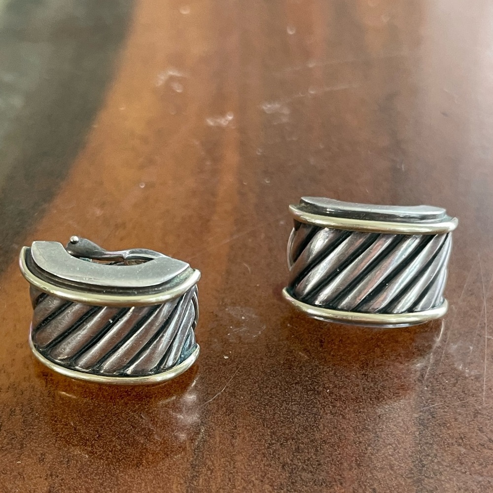David Yurman Cigar Band Thoroughbred Earrings